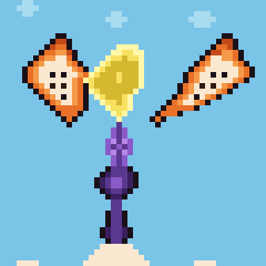 Rendered pixel art: fox mage