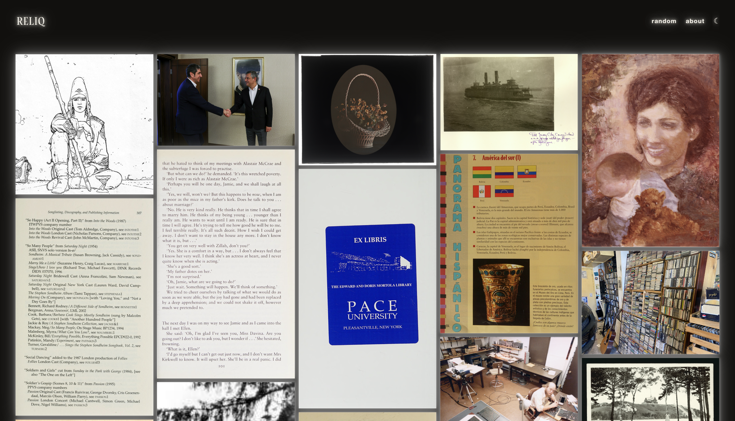Reliq gallery interface